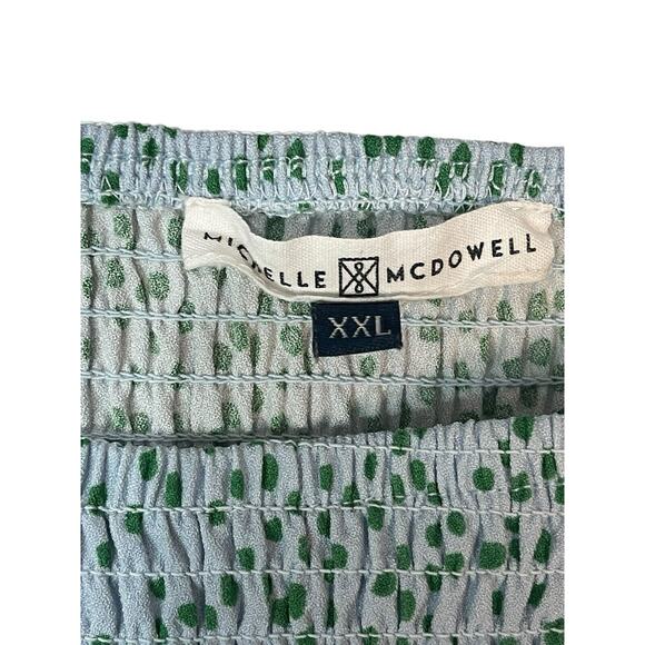 Michelle McDowell Women’s XXL Blue Polka Dot Long Dress Smocked Ruffle - Picture 4 of 6